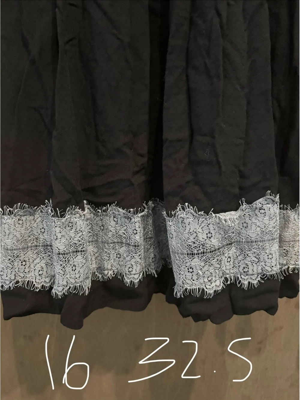 Free People Black Georgia Dress With Lace Trim - Womens 6